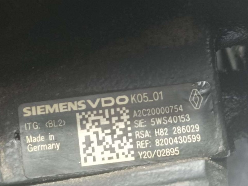 Recambio de bomba alta presion para renault scenic ii authentique referencia OEM IAM 8200430599 A2C20000754 SIEMENS VDO