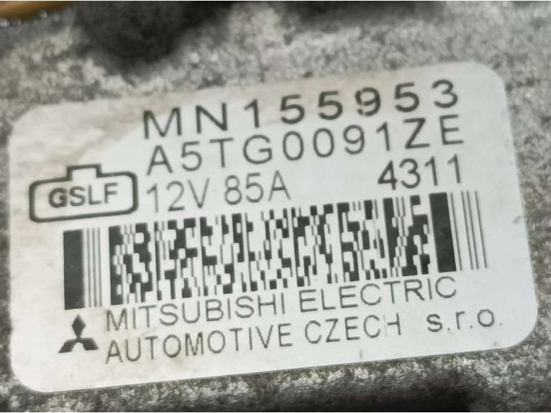 Recambio de alternador para smart forfour básico (70kw) referencia OEM IAM MN155953 A5TG0091ZE MITSUBISHI
