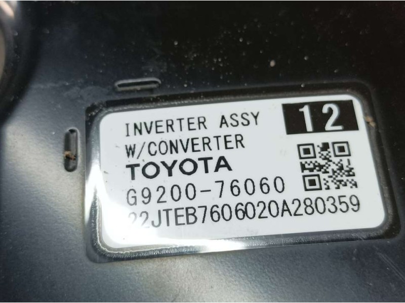 Recambio de convertidor para toyota c-hr hybrid advance referencia OEM IAM G920076060  