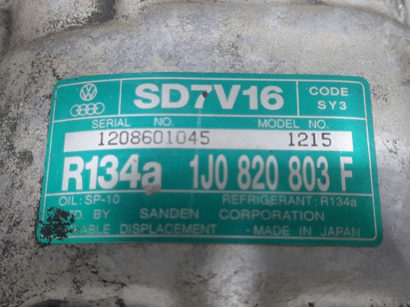 Recambio de compresor aire acondicionado para audi a3 (8l1) 1.9 tdi referencia OEM IAM 1J0820803F 1208601045 SANDEN