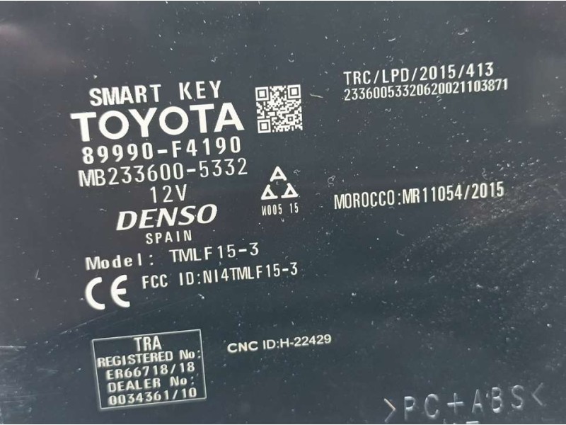 Recambio de modulo electronico para toyota c-hr hybrid advance referencia OEM IAM 89990F4190 2336005332 DENSO