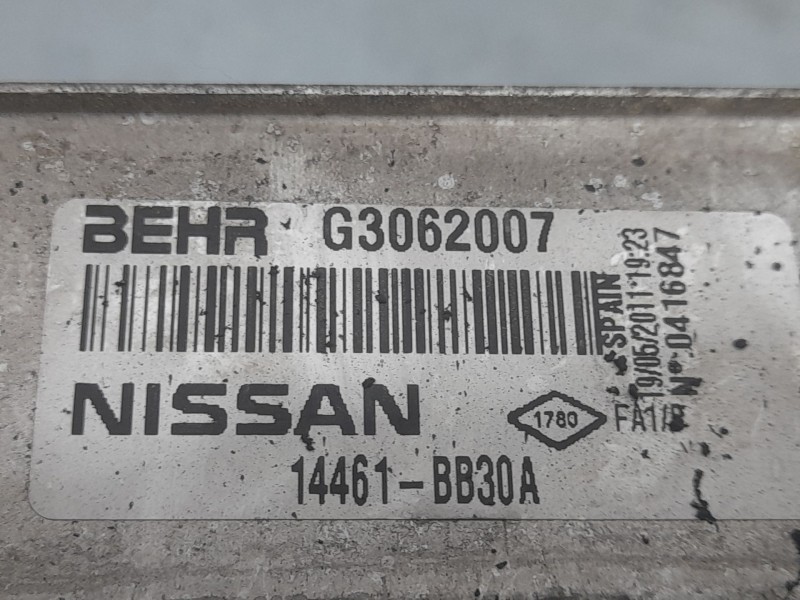 Recambio de intercooler para nissan qashqai i (j10, nj10) 1.5 dci referencia OEM IAM 14461BB30A G3062007 BEHR