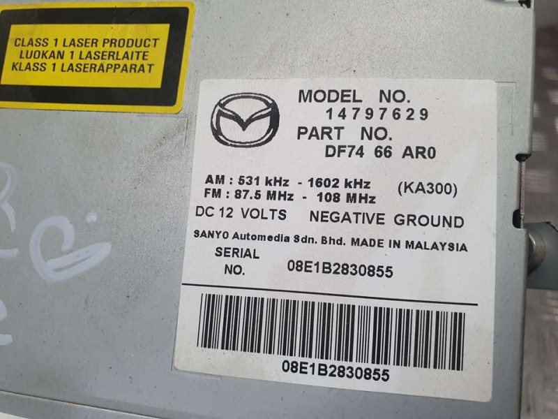 Recambio de sistema audio / radio cd para mazda 2 lim. (de) 1.3 active (5-ptas.) (55kw) referencia OEM IAM 14797629 DF7466AR0 