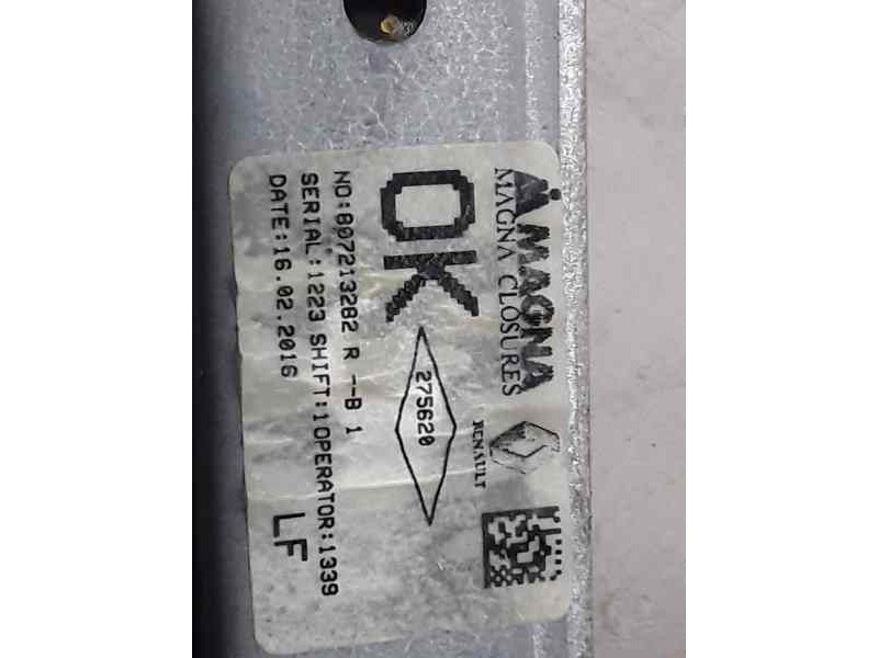 Recambio de elevalunas delantero izquierdo para dacia sandero stepway referencia OEM IAM 807213282R 2 PINS ELECTRICO