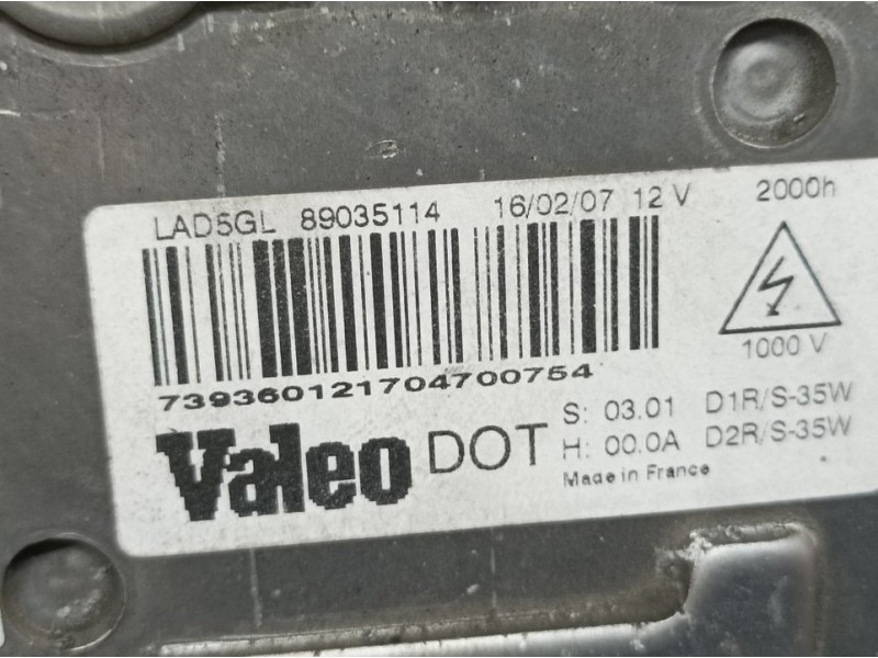 Recambio de centralita faros xenon para citroën c5 berlina attraction referencia OEM IAM 89035114  VALEO LADO DCH