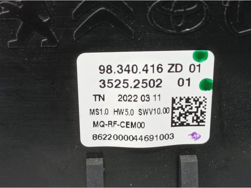 Recambio de mando climatizador para peugeot partner kasten furgon referencia OEM IAM 98340416ZD 35252502 