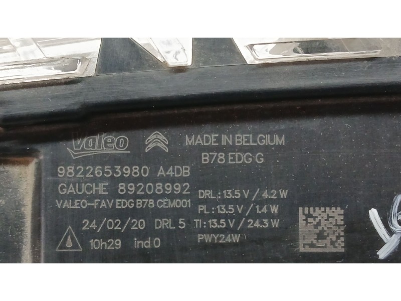 Recambio de piloto delantero izquierdo para citroën grand c4 spacetourer van (3a_, 3e_) bluehdi 130 referencia OEM IAM 982265328