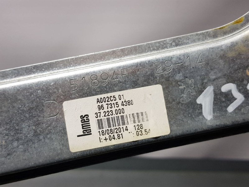 Recambio de elevalunas delantero derecho para peugeot 208 active referencia OEM IAM 9673154380 A002C501 LAMES ELECTRICO 2 PINS