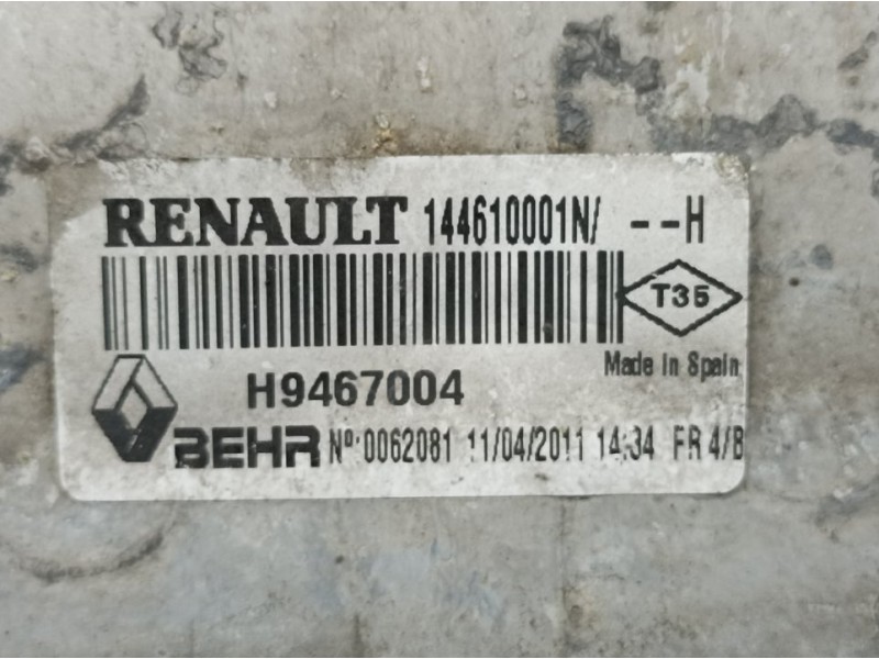 Recambio de intercooler para renault laguna iii authentique referencia OEM IAM 144610001N H9467004 BEHR