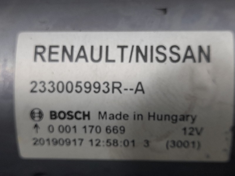 Recambio de motor arranque para nissan micra v (k14) acenta referencia OEM IAM 233005993RA 20190917 BOSCH