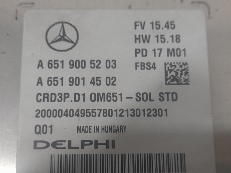 Recambio de centralita motor uce para mercedes-benz clase c descapotable (a205) c 220 d (205.404) referencia OEM IAM A6519005203