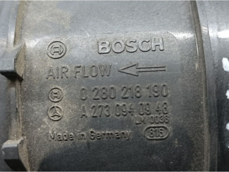 Recambio de caudalimetro para mercedes-benz clase s (w221) berlina 350 (221.056) referencia OEM IAM A2730940948 0280218190 BOSCH