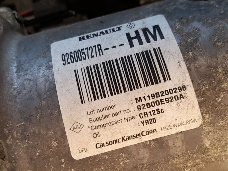Recambio de compresor aire acondicionado para dacia lodgy (js_) 1.6 lpg referencia OEM IAM 926005727R CALSONIC 