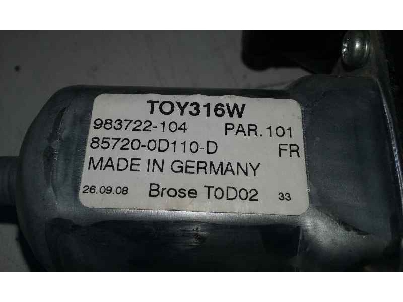 Recambio de elevalunas delantero izquierdo para toyota yaris (ksp9/scp9/nlp9) básico referencia OEM IAM 857200D110D 10 PINS ELEC