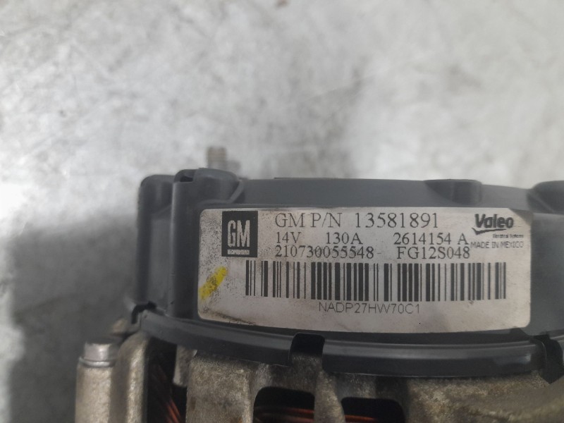Recambio de alternador para opel astra j gtc selective referencia OEM IAM 13581891  