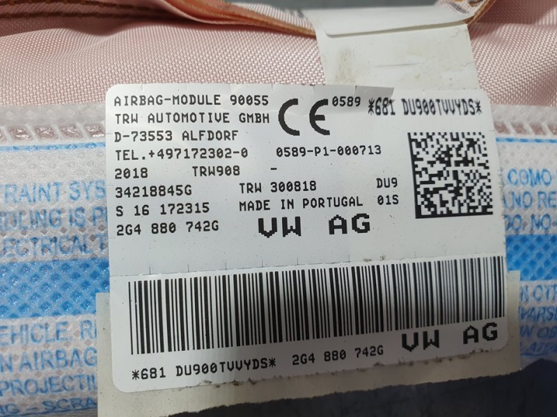 Recambio de airbag cortina delantero derecho para volkswagen polo advance referencia OEM IAM 2G4880742G 34218845G 
