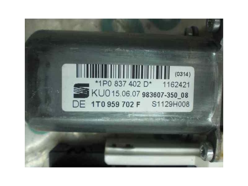 Recambio de elevalunas delantero derecho para seat leon (1p1) reference referencia OEM IAM 1P0837402D 1K0959792L ELECTRICO
