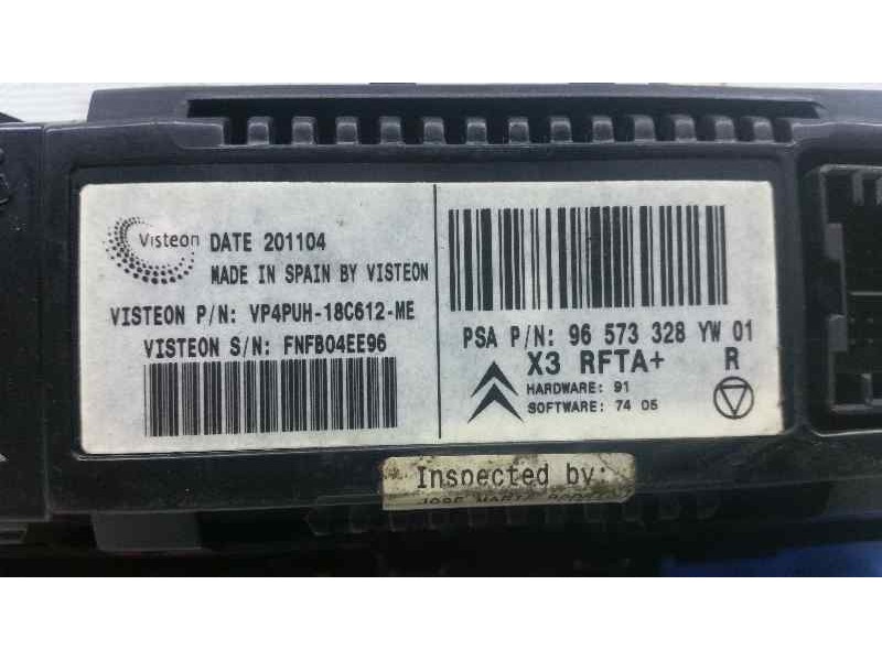 Recambio de mando climatizador para citroën c5 berlina premier (e) referencia OEM IAM VP4PUH18C612ME 96573328UW01 VISTEON