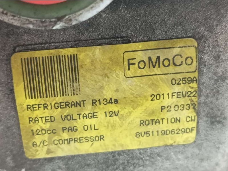 Recambio de compresor aire acondicionado para ford fiesta (cb1) titanium referencia OEM IAM 8V5119D629DF  