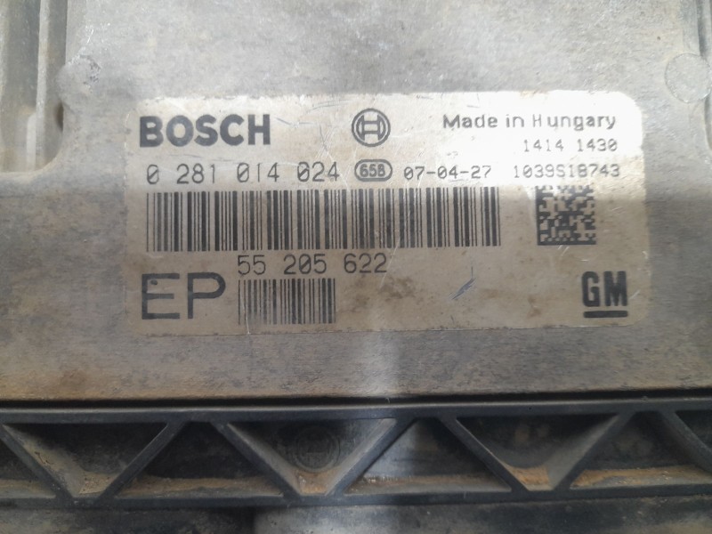 Recambio de centralita motor uce para opel zafira b cosmo referencia OEM IAM 55205622 BOSCH 0281014024