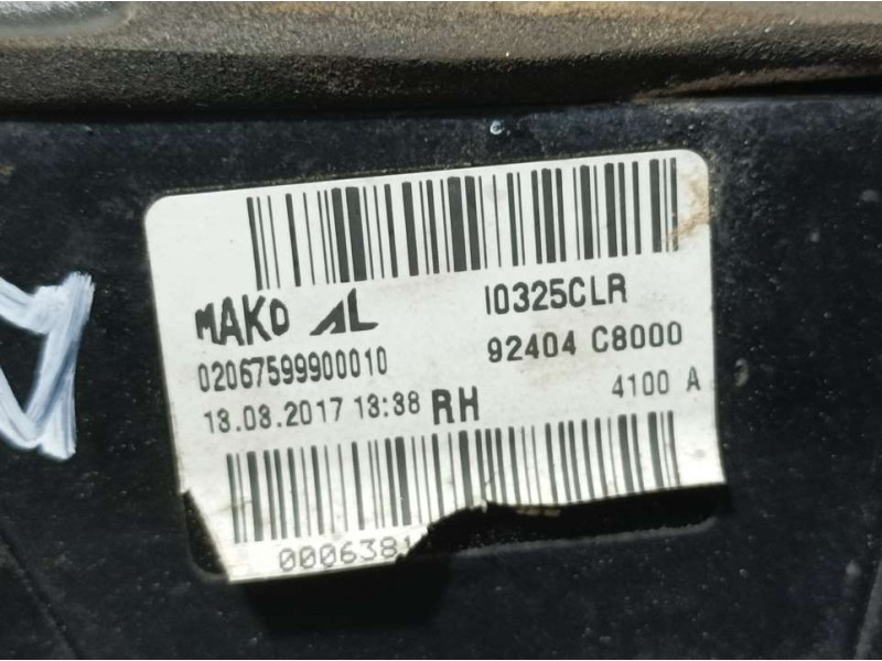 Recambio de piloto trasero derecho para hyundai i20 active trend referencia OEM IAM 92404C800  INTERIOR ROZADO