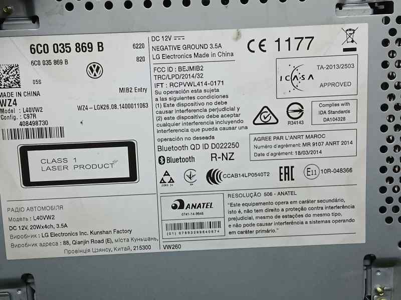 Recambio de sistema navegacion gps para volkswagen polo (6r1) advance referencia OEM IAM 6C0035869B 408498730 LG ELECTRONICS