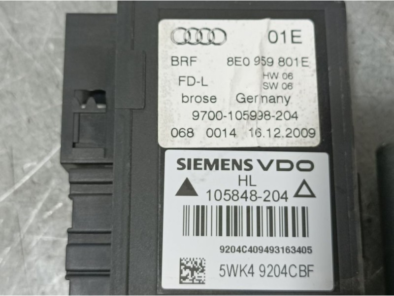 Recambio de motor elevalunas trasero izquierdo para seat exeo st (3r5)(2009>) reference referencia OEM IAM 8E0959801E 105848204 