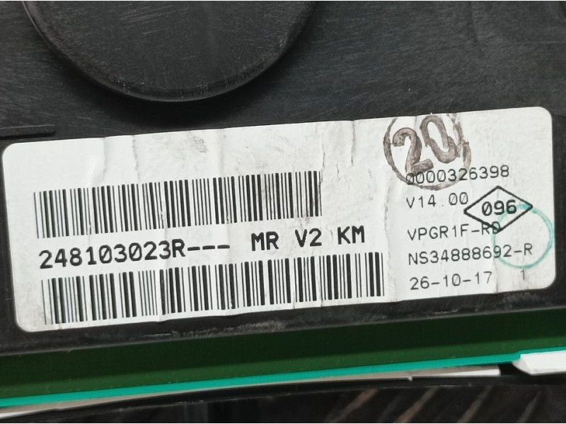 Recambio de cuadro instrumentos para dacia duster ambiance 4x2 referencia OEM IAM 248103023R NS34888692R JOHNSON CONTROLS