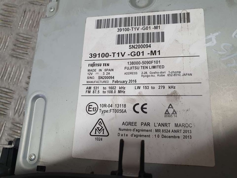 Recambio de sistema navegacion gps para honda cr-v comfort 4x2 referencia OEM IAM 39100T1VG01M1 1380005090F101 FUJITSU TEN