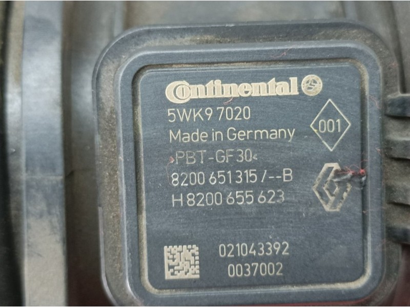 Recambio de caudalimetro para renault kangoo expression referencia OEM IAM 8200655623 5WK97020 CONTINENTAL