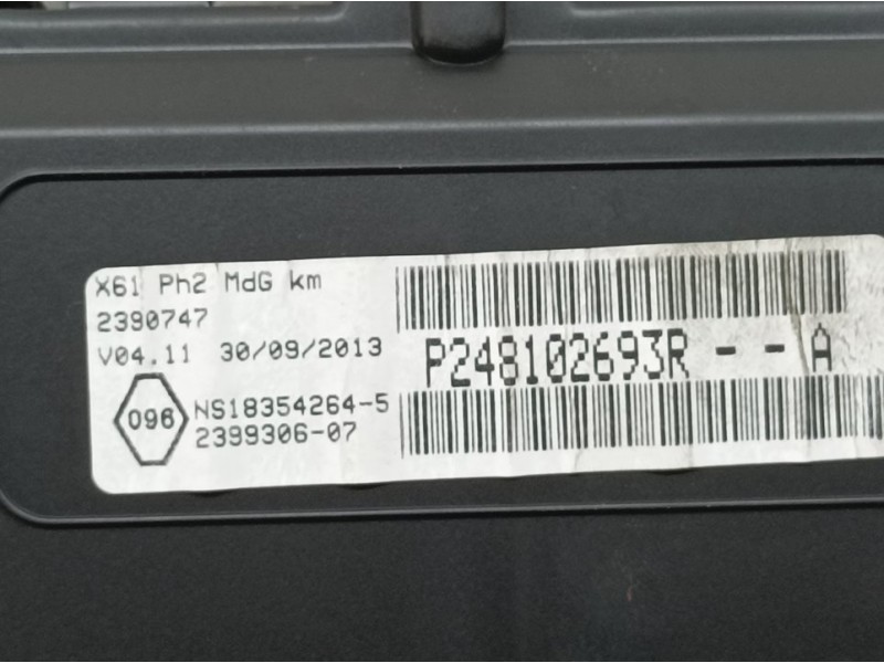 Recambio de cuadro instrumentos para renault kangoo expression referencia OEM IAM P248102693R NS183542645 JOHNSON CONTRLS