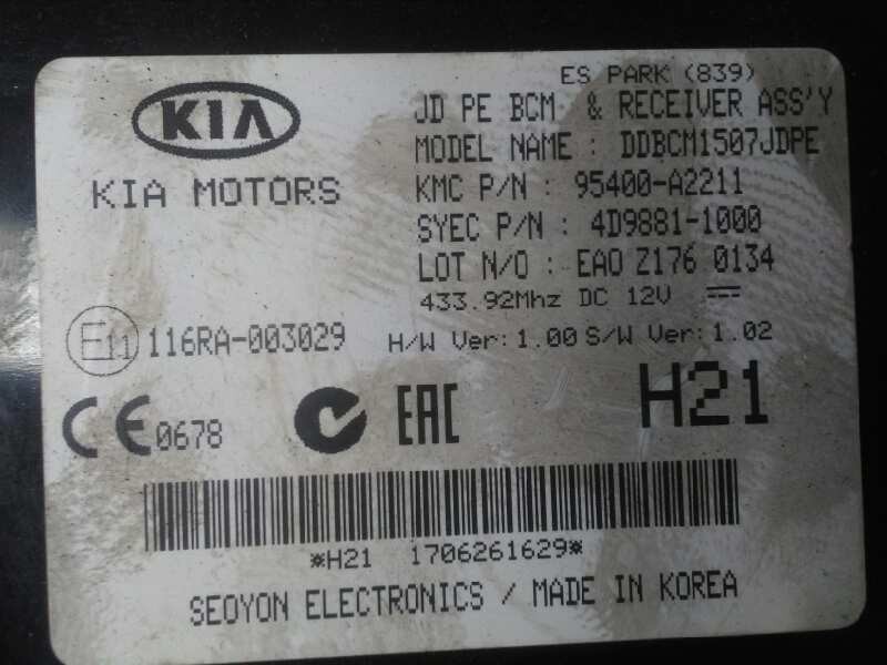 Recambio de modulo electronico para kia pro_cee´d ( ) concept referencia OEM IAM 95400A2211 4D98811000 