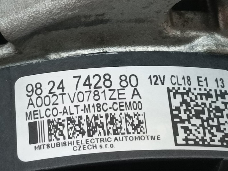 Recambio de alternador para opel combo life expression referencia OEM IAM 9824742880 A002TV0781ZE MITSUBISHI