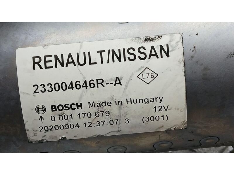 Recambio de motor arranque para dacia sandero stepway essential referencia OEM IAM 233004646R BOSCH 0001170679