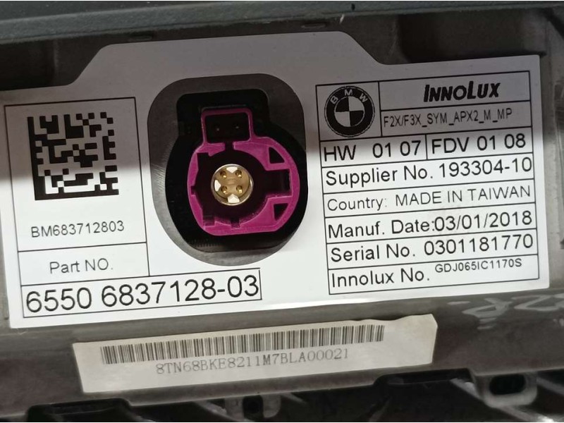 Recambio de sistema navegacion gps para bmw serie 1 lim. (f20/f21) 116d referencia OEM IAM 6837128 19330410 INNOLUX
