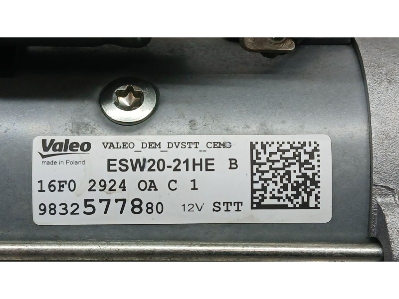 Recambio de motor arranque para opel crossland x / crossland (p17, p2qo) 1.5 turbo d (75) referencia OEM IAM 9832577880 VALEO ES