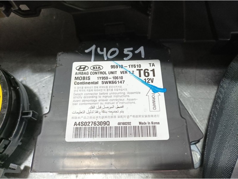 Recambio de kit airbag para kia picanto (ja) attract referencia OEM IAM 56900G6100CGK  C/ SALPICADERO Y PRETENSORES POCO SUCIO P