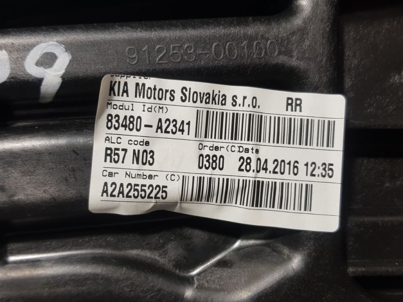 Recambio de elevalunas trasero derecho para kia cee´d drive referencia OEM IAM 83480A2341 A2A255225 ELECTRICO 6 PINS