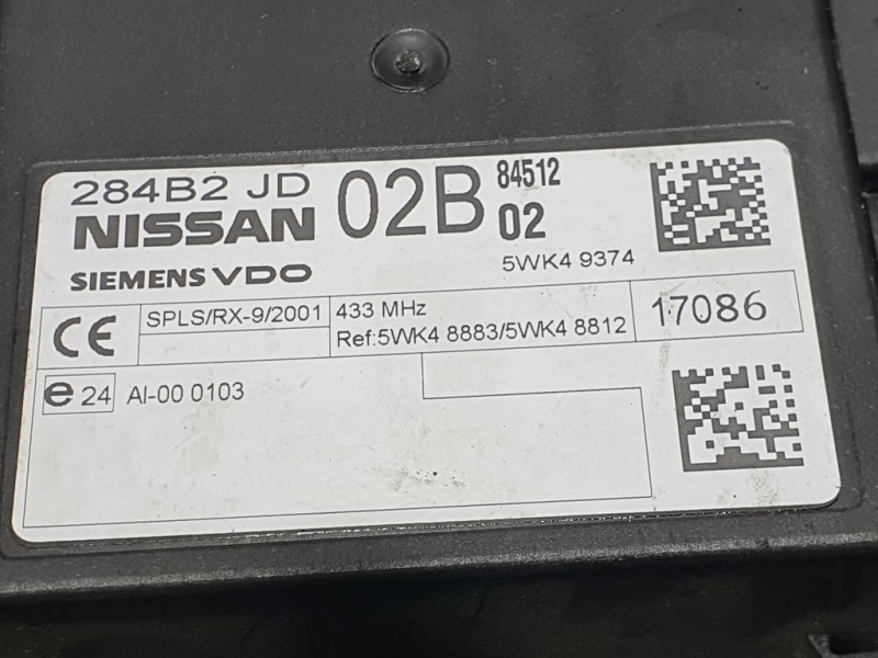 Recambio de modulo electronico para nissan qashqai (j10) tekna referencia OEM IAM 284B2JD02B 5WK49374 SIEMENS VDO CARCASA ROTA