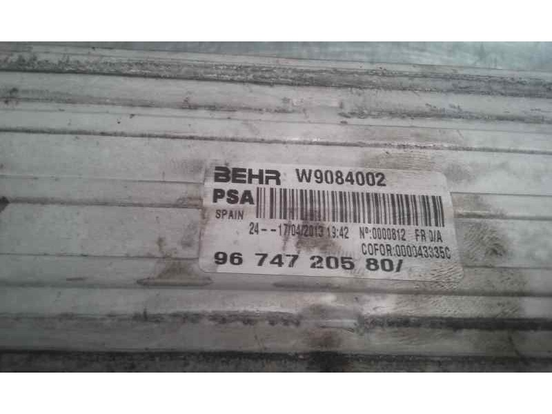 Recambio de intercooler para citroën c4 picasso exclusive referencia OEM IAM 9674720580 W9084002 BEHR