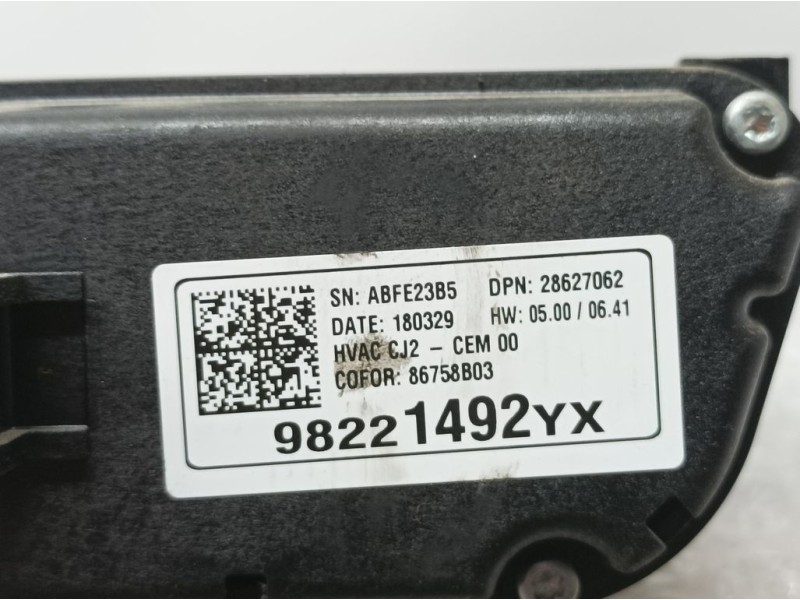 Recambio de mando climatizador para opel crossland x selective referencia OEM IAM 98221492YX 28627062 