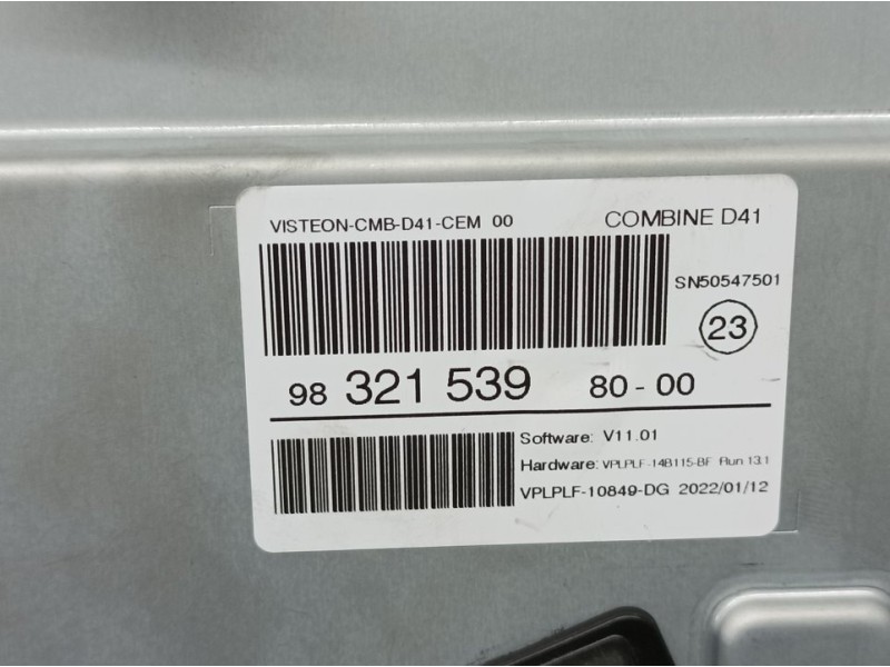 Recambio de cuadro instrumentos para ds 4 ii 1.2 12v puretech referencia OEM IAM 9832153980 CMBD41CEM00 CARCASA ROTA