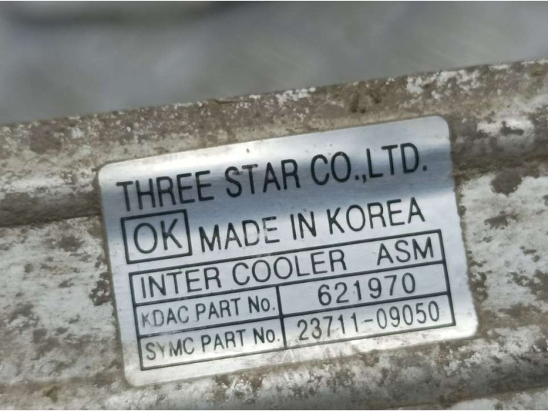 Recambio de intercooler para ssangyong actyon sports xdi 4wd referencia OEM IAM 2371109050 621970 