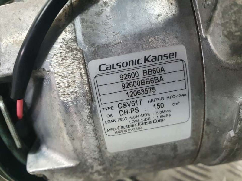 Recambio de compresor aire acondicionado para nissan qashqai (j10) acenta referencia OEM IAM 92600BB60A 12063575 CALSONICKANSEI