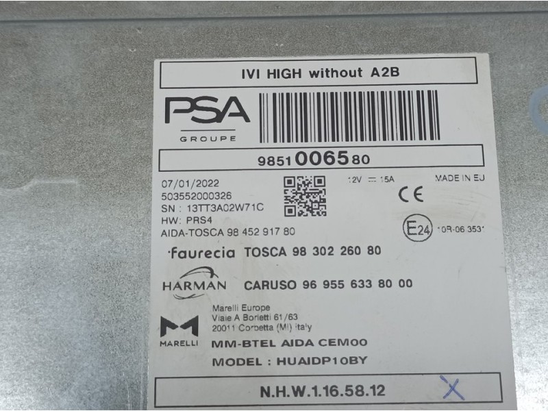 Recambio de sistema audio / radio para ds 4 ii 1.2 12v puretech referencia OEM IAM 9830226080 503552000326 FAURECIA