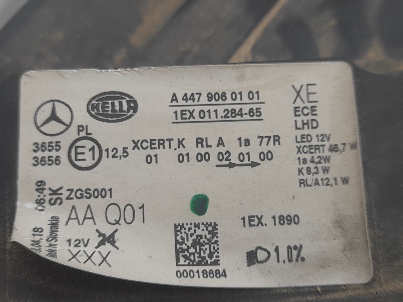 Recambio de faro izquierdo para mercedes-benz vito tourer (w447) 114 cdi / 114 bluetec 4-matic (447.701, 447.703,... referencia 