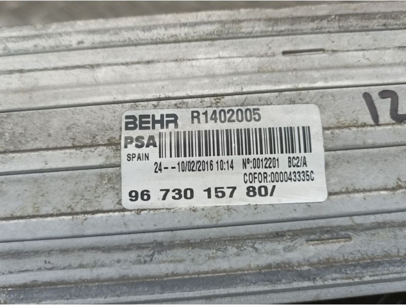 Recambio de intercooler para peugeot 5008 active referencia OEM IAM 9673015780 R1402005 BEHR