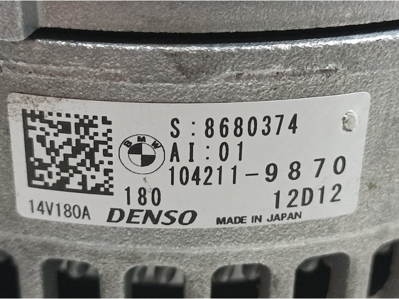 Recambio de alternador para bmw serie 2 gran coupe (f44) 220d aventage 4p referencia OEM IAM 8680374 1042119870 DENSO