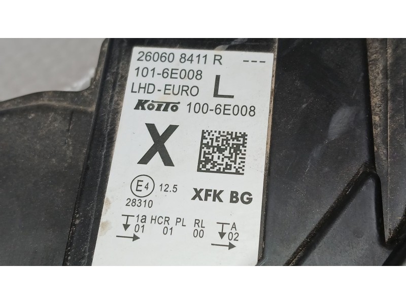 Recambio de faro izquierdo para renault kangoo iii furgoneta/monovolumen 1.5 blue dci 95 (fjab) referencia OEM IAM 260608411R KO