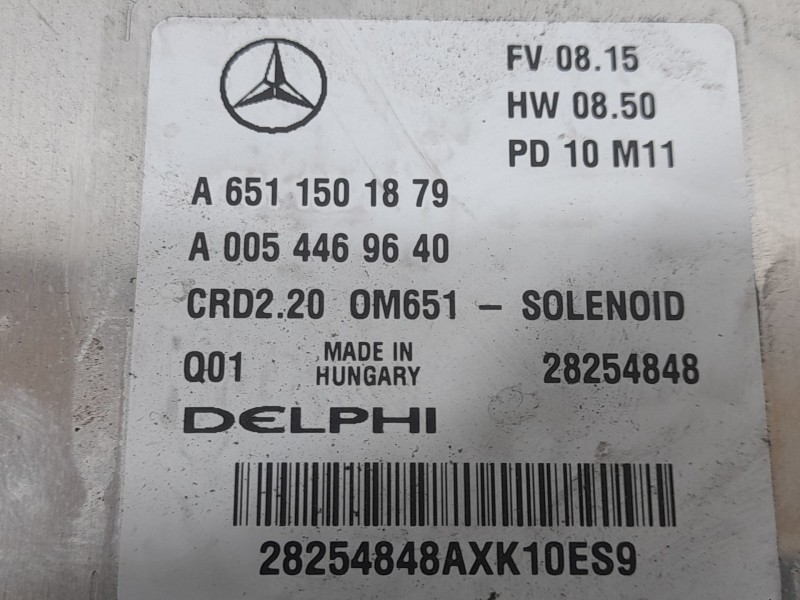 Recambio de centralita motor uce para mercedes-benz vito / mixto furgoneta (w639) 110 cdi (639.601, 639.603, 639.605) referencia